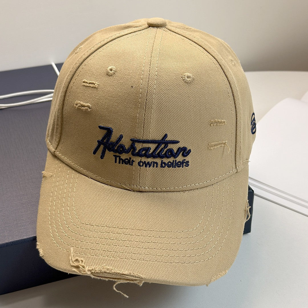 Damen Distressed Bestickte Baseballmütze Brehn