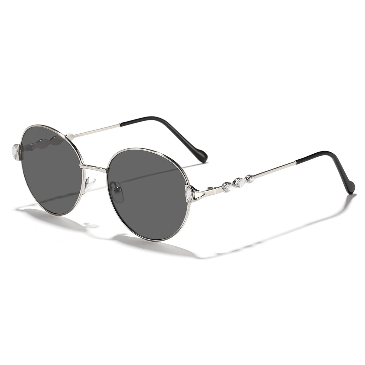 Damen runde Sonnenbrille mit elegantem Metallrahmen und verspiegelten Gläsern Brehn