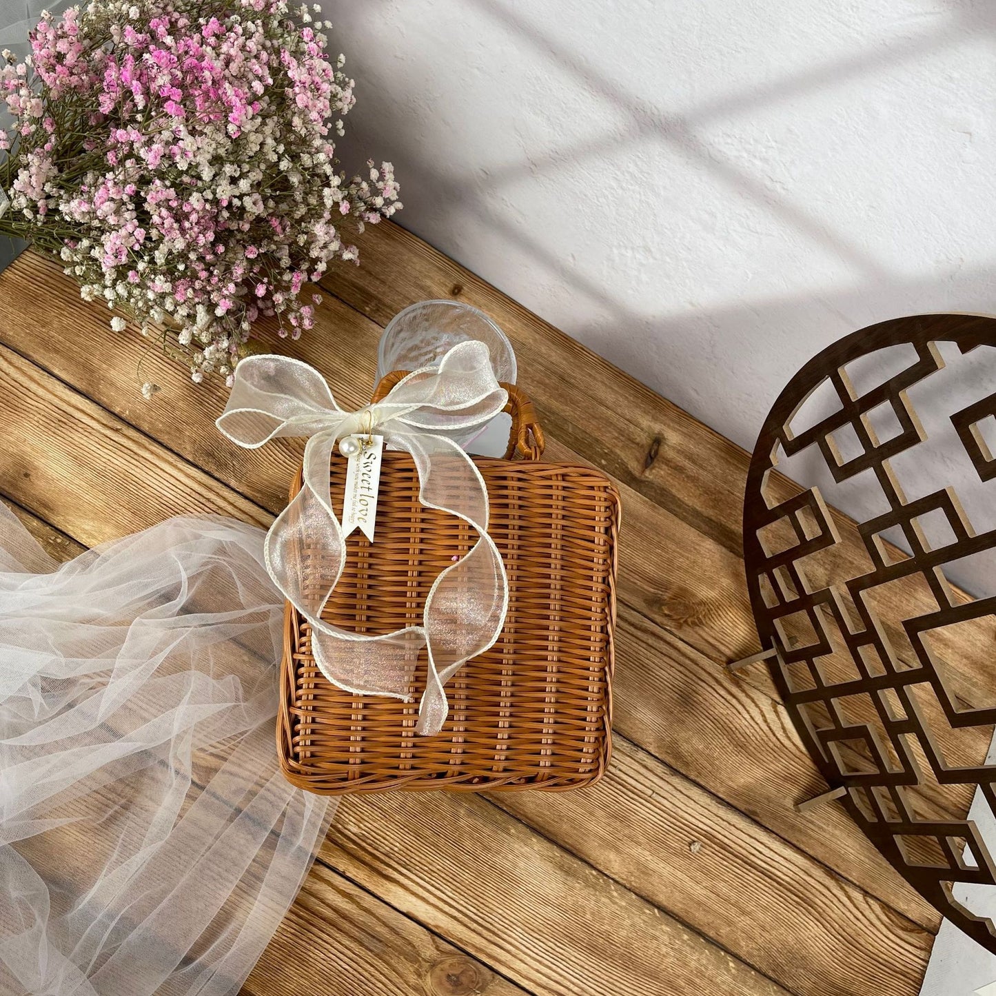 Damen stilvolle Rattan-Crossbody-Tasche Brehn
