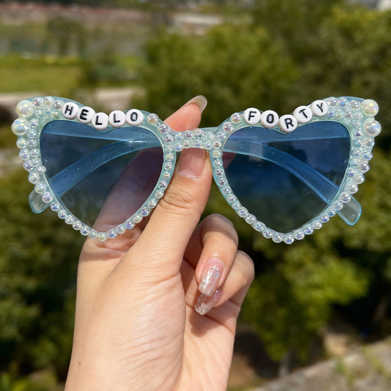 Perlenverzierte Cat-Eye-Sonnenbrille Brehn