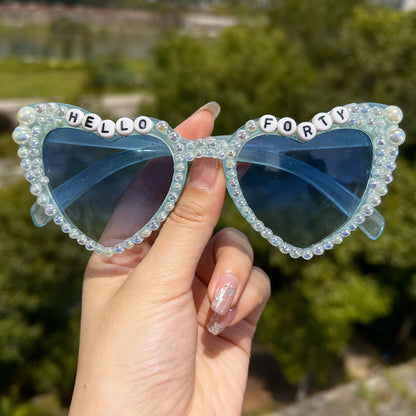 Perlenverzierte Cat-Eye-Sonnenbrille Brehn