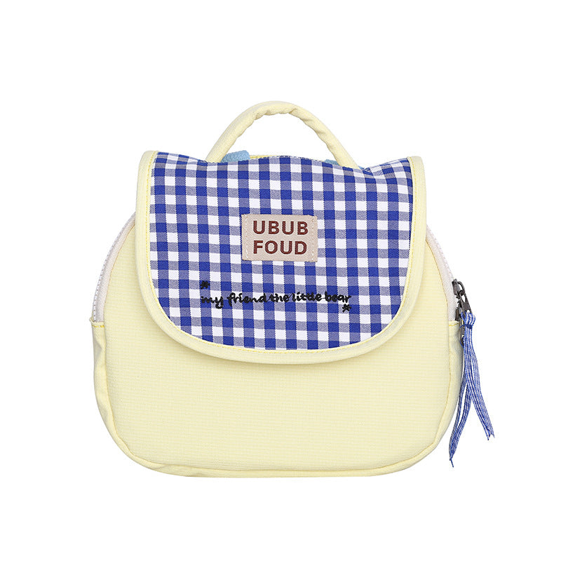 Süße Gingham-Muster isolierte Lunch Tasche Brehn
