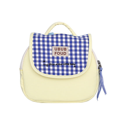 Süße Gingham-Muster isolierte Lunch Tasche Brehn