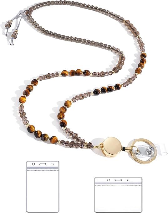 Perlen-Lanyard mit zurückziehbarem ID-Halter Brehn