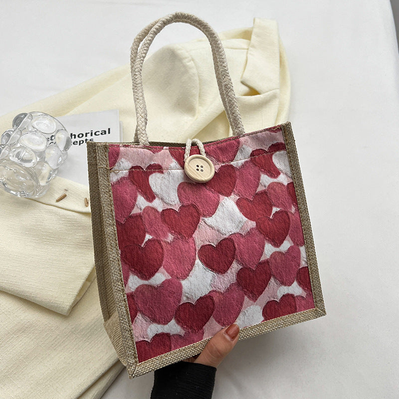Herz-Muster Casual Tote Bag