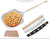 faltender Holzgriff Aluminium Pizzaschaufel mit abnehmbarer Teigschneider- und Bankmesser-Set Brehn