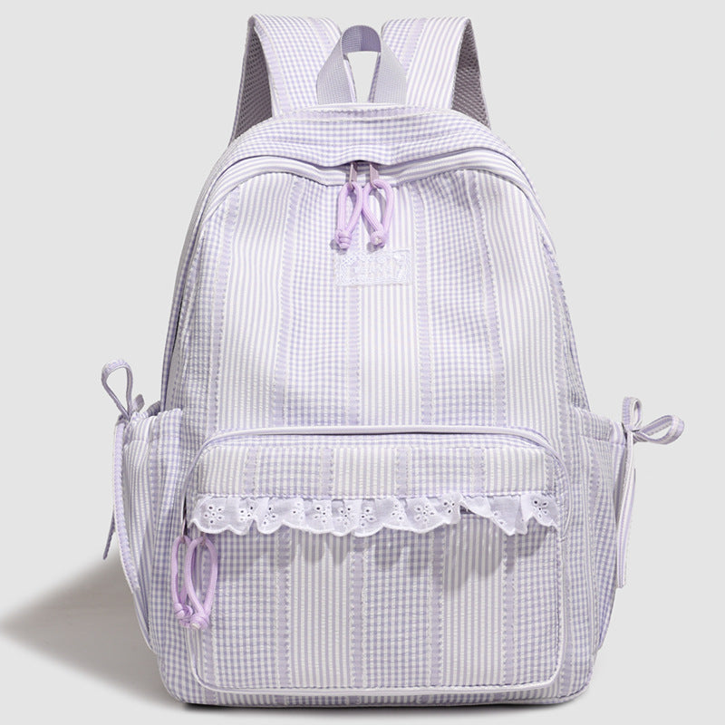 Lässiger Schulrucksack mit Spitzenrand