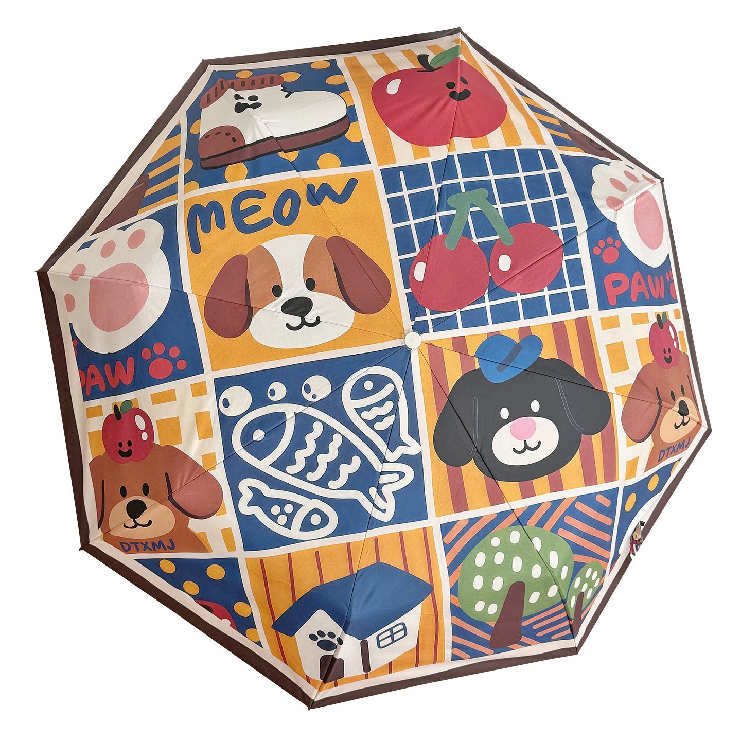 Damen Faltbarer Regenschirm mit verspielten Tiermotiven Brehn