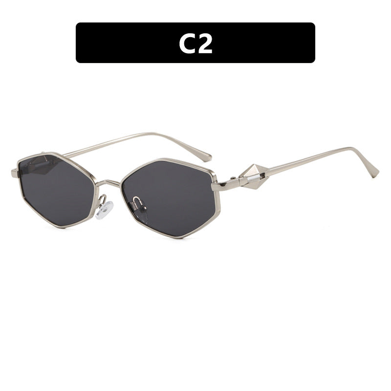 Damen geometrische Sonnenbrille mit schützendem UV-Filter und high-end Metallrahmen Brehn