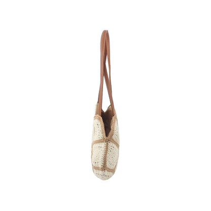 Häkel Tasche mit Eleganter Lederakzent Brehn