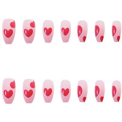 Herz-Design Press-On Nagel Set Brehn