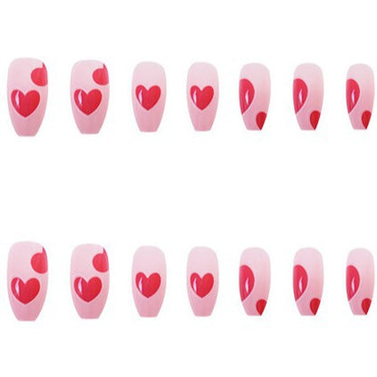 Herz-Design Press-On Nagel Set Brehn