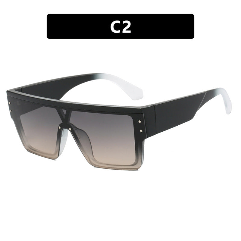 Damen futuristische Oversized-Sonnenbrille mit klaren Gläsern Brehn