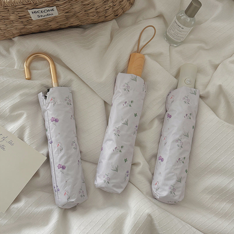 Damen Faltbarer Regenschirm mit elegantem Blumendesign Brehn