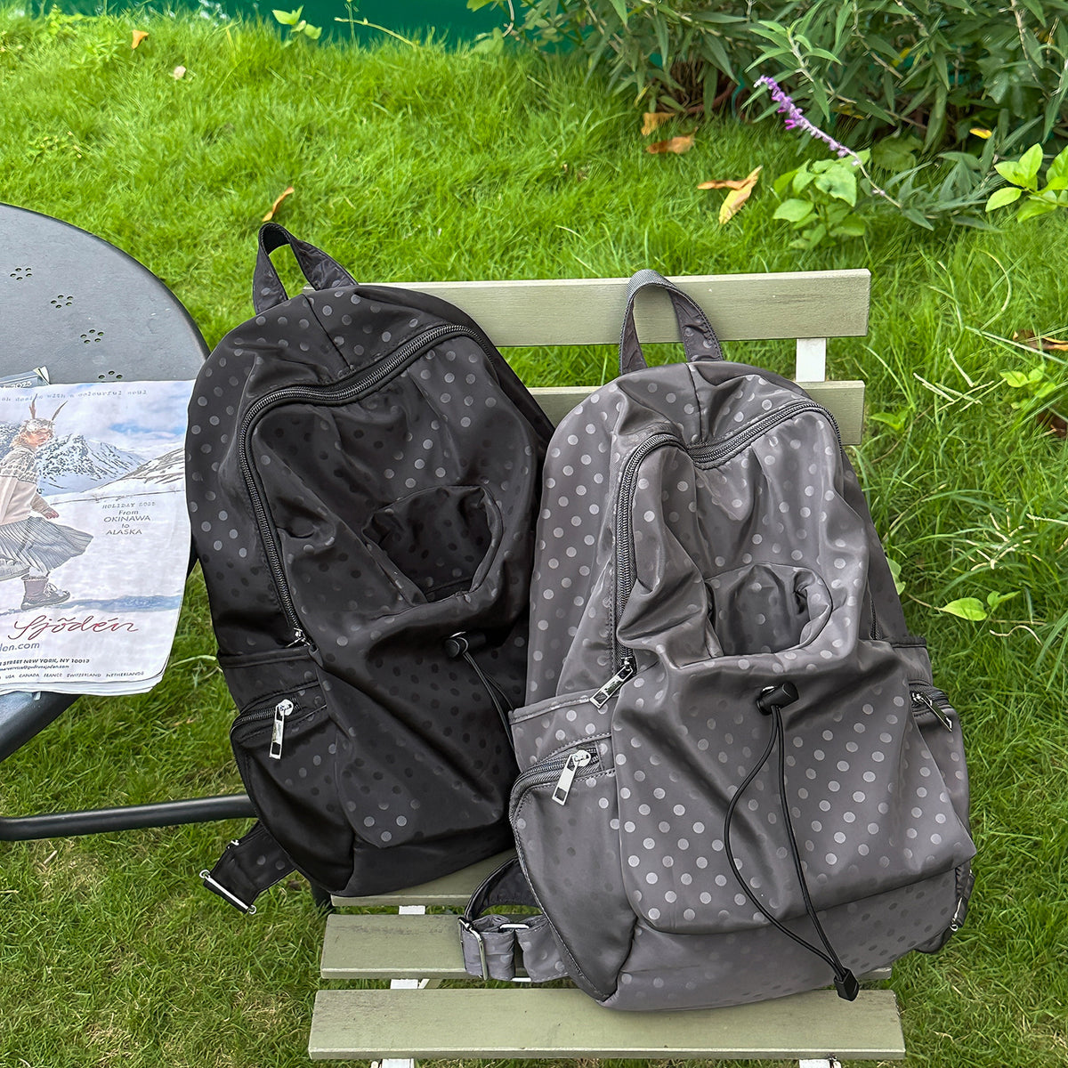 Stilvolle gepunktete Drawstring-Rucksack Brehn