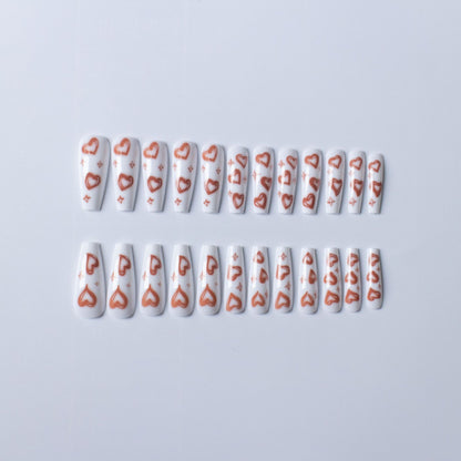 Romantisches Herzmuster-Nagelkunst-Set