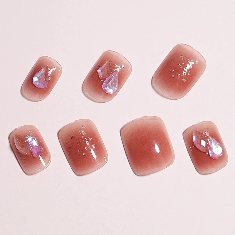 Künstlerisches Nageldesign Press-On Set mit Kristallakzenten Brehn