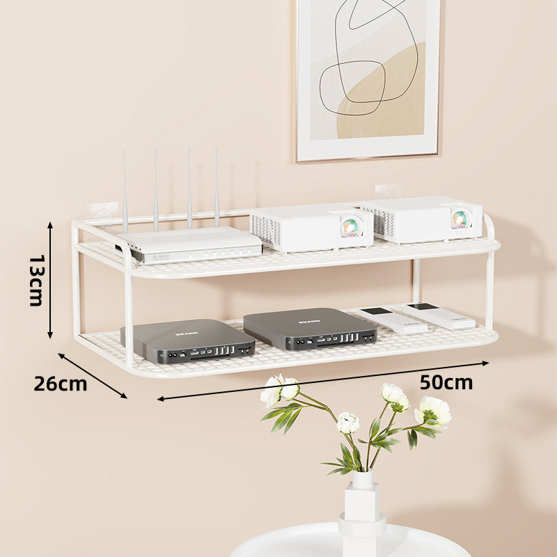 Wandmontierte belüftete Stahl-Dual-Tech-Regal für Router und Mediaplayer