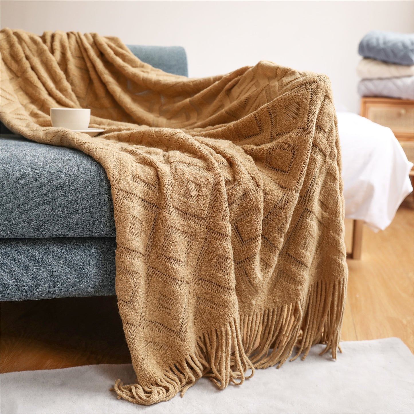 Gemütliche dekorative gewebte Wurfpillow Decke Brehn