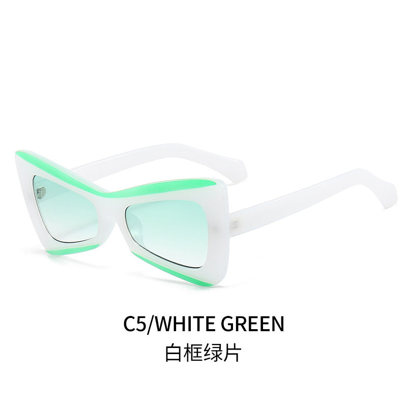 Damen Modische Cat-Eye-Sonnenbrille mit breitem Rahmen Brehn