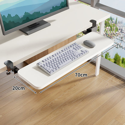 Unter-Desk Herausziehbare Tastaturablage mit Klemmbefestigung und ergonomischer Holzplatte