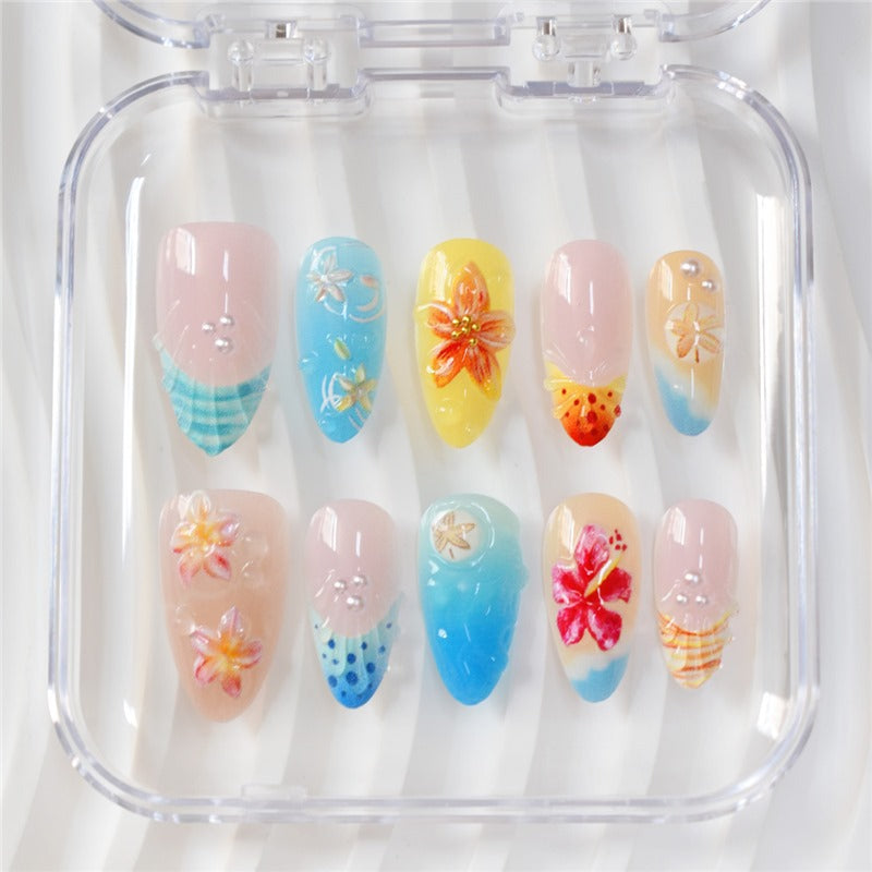 Künstlerische 3D Blumen Nagelkunst Extensions Brehn