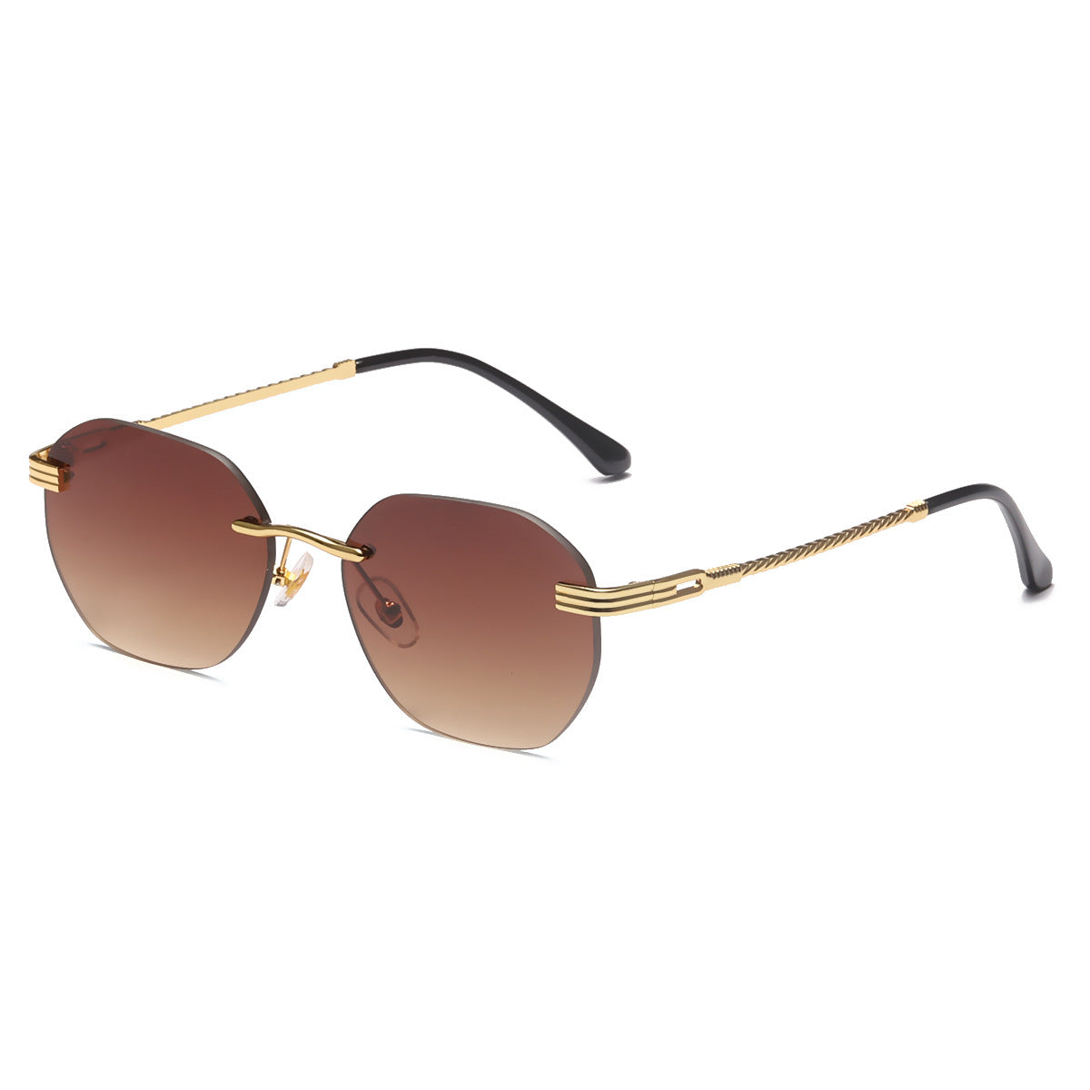 Damen modische geometrische Sonnenbrille mit dekorativem Metallrahmen Brehn