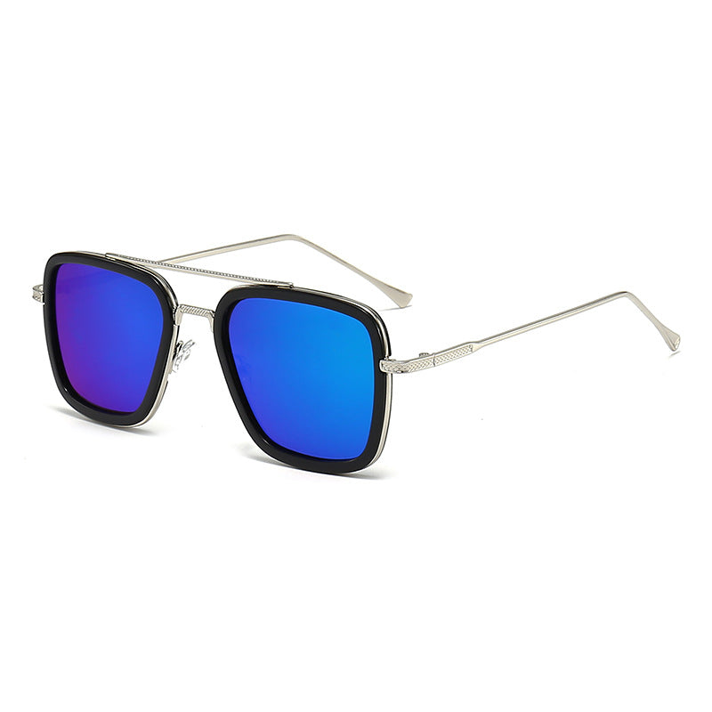 Damen modische quadratische Sonnenbrille mit glamourösem Metallrahmen Brehn