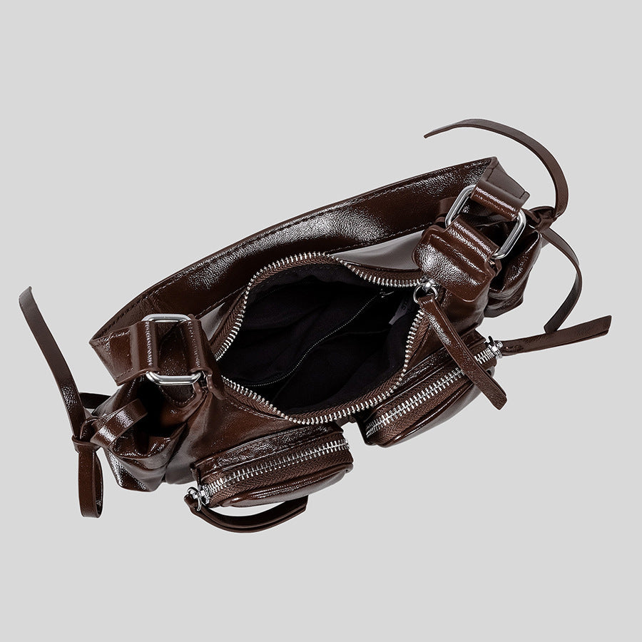Mehrfach-Taschen Leder Handtasche