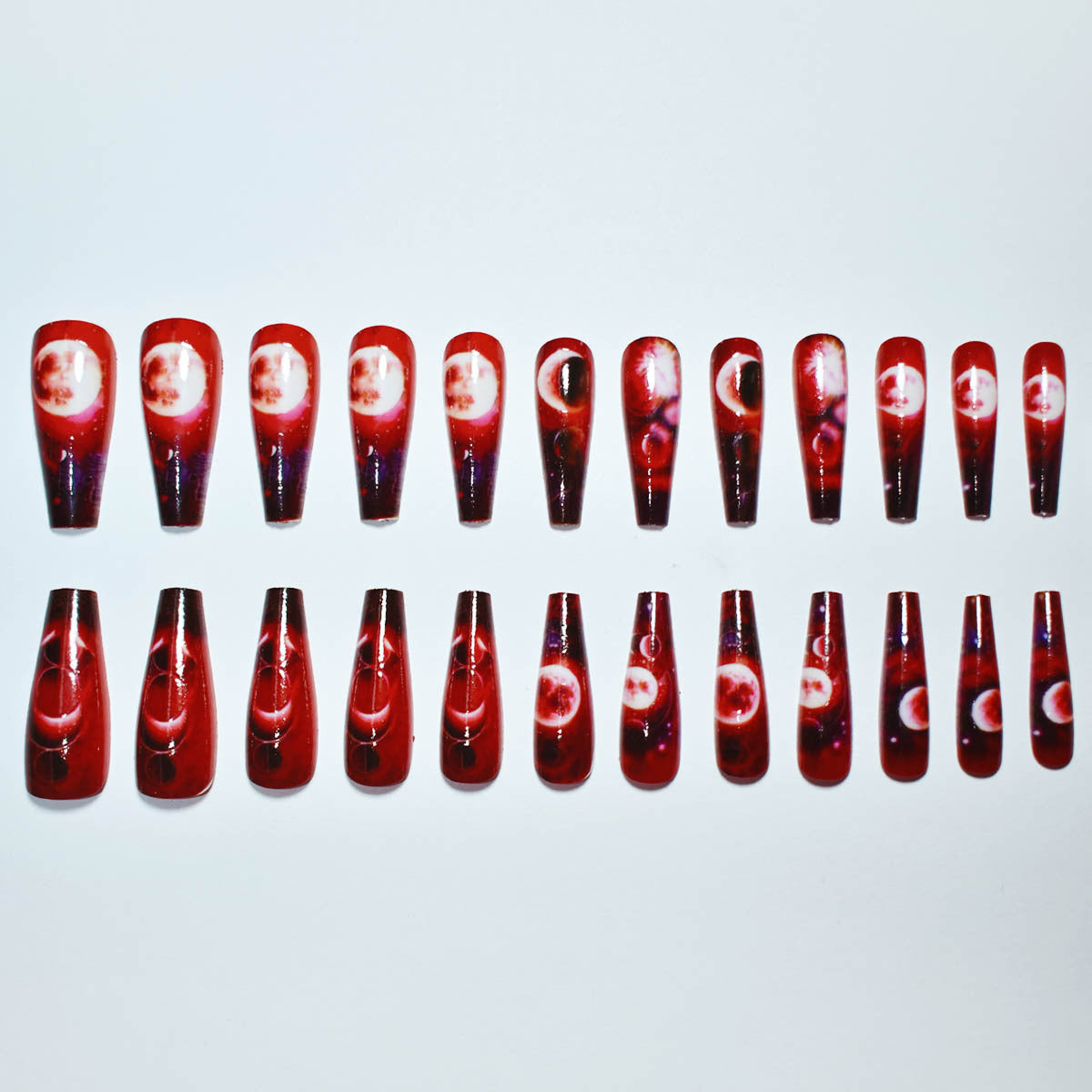 Lunar-Themen Press-On-Nagelkunst Brehn