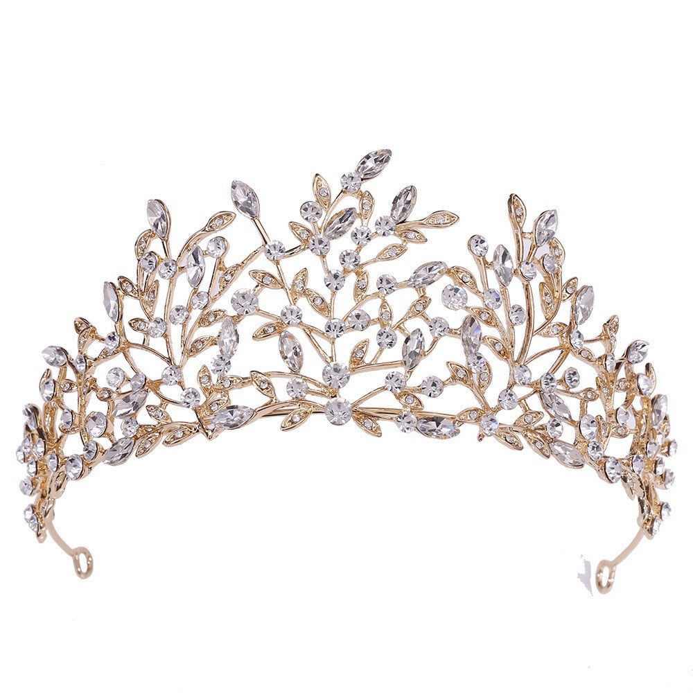 Damen Elegante Haarreif mit floralen Verzierungen und Strasssteinen Brehn