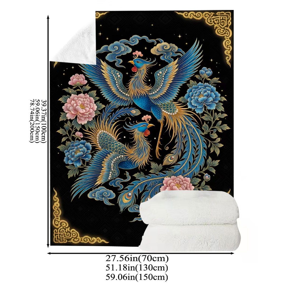 Künstlerischer Phoenix-Druck Fleece-Decke