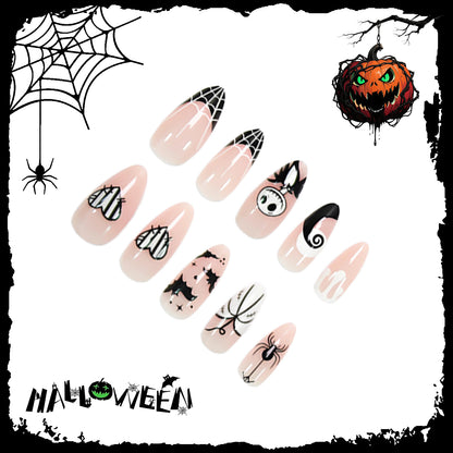 Halloween Kunstnagelset mit verspielt-gruseligen Motiven Brehn