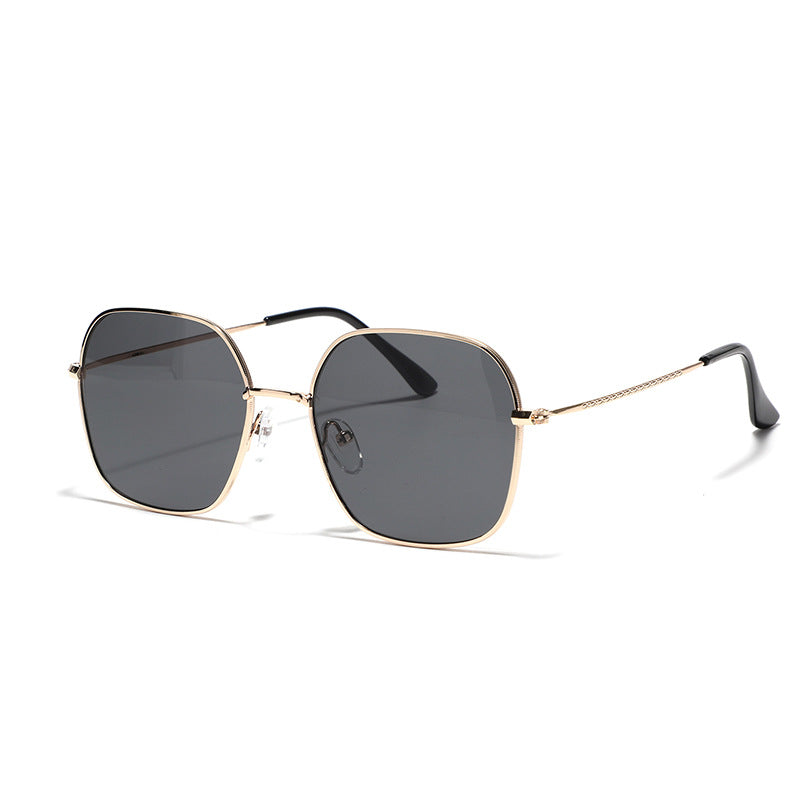 Damen modische quadratische Sonnenbrille mit schmalem Metallrahmen und UV-Schutz Brehn