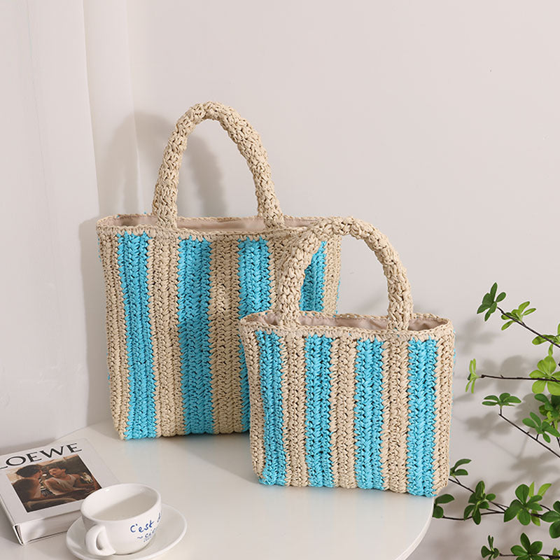 Modische Basttasche mit Strukturiertem Faltendesign Brehn