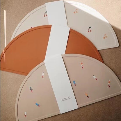 Halb-Runde Silikon Kinder-Tischmatte mit Raketen-Druck