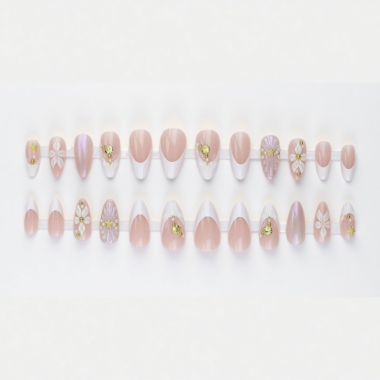 Glamouröse Florale Stiletto Press-On Nagel Set Brehn
