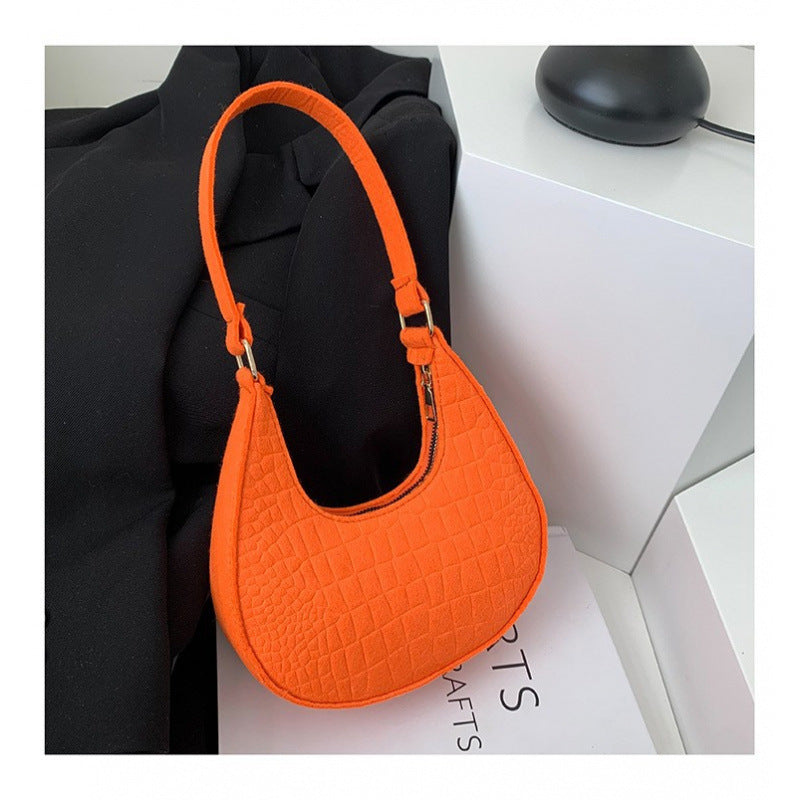 WoCrocodile-Textur Handheld Hobo Tasche Brehn