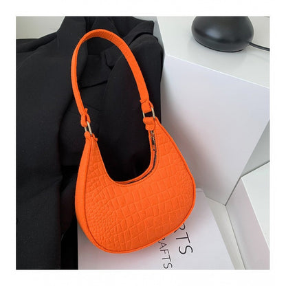 WoCrocodile-Textur Handheld Hobo Tasche Brehn