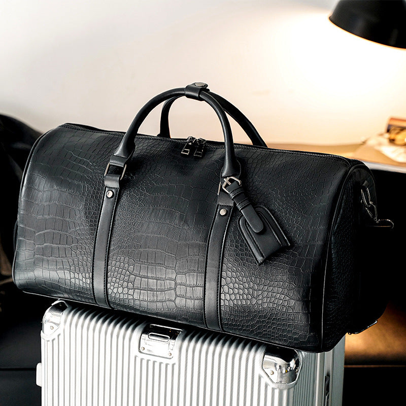 Elegante Reisetasche Im Luxuriösen Krokodil-Look Brehn