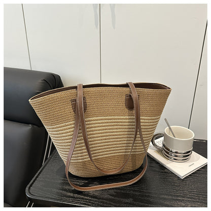 Stilvolle Strohtasche Strandtasche Brehn