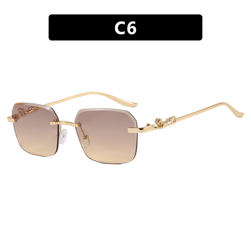 Damen modische quadratische Sonnenbrille mit elegantem Goldrahmen und schützendem UV-Filter Brehn