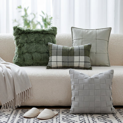 Dekoratives Kissen aus Kunstleder mit modernes Design
