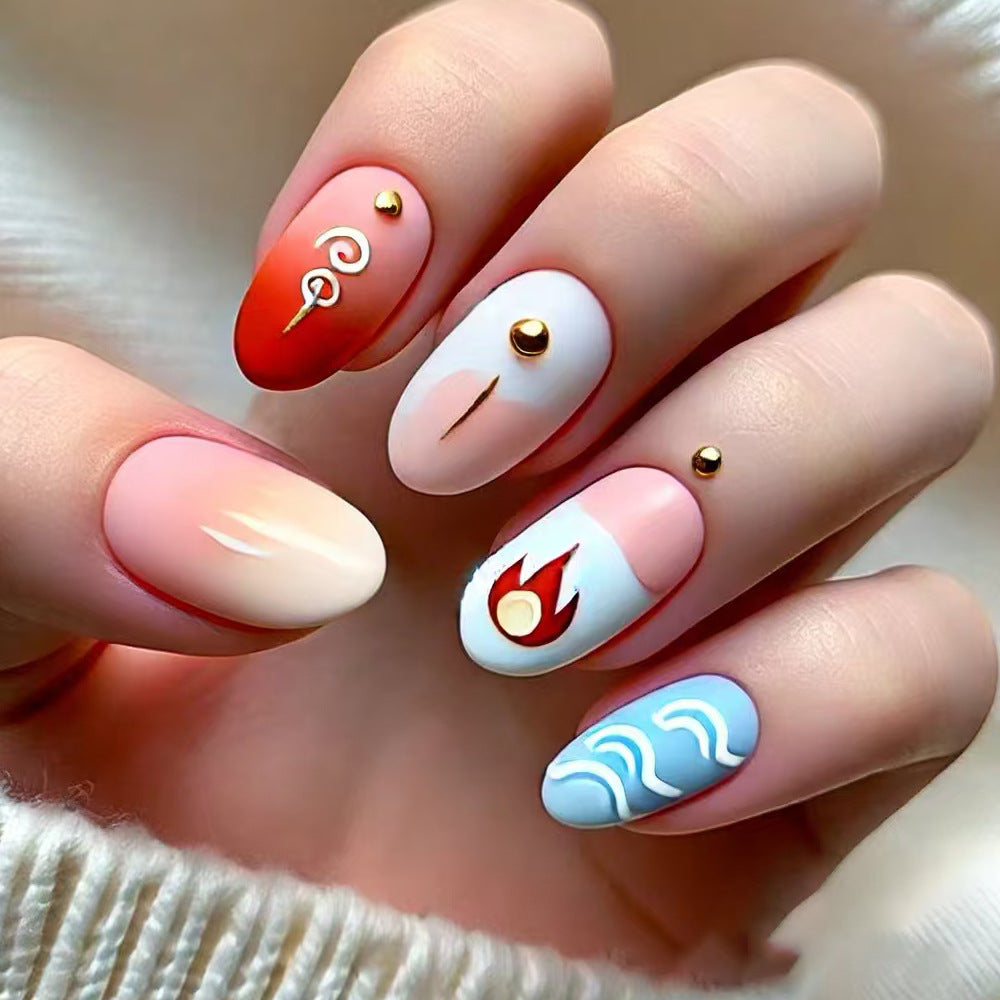 Künstlerische Press-On Nail Art Brehn
