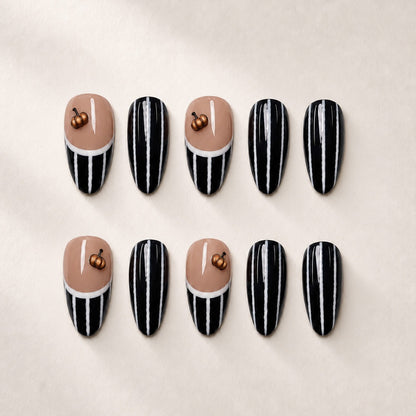 Kunstnagelset mit eleganten Zebra-Designs und kreativen Akzenten Brehn