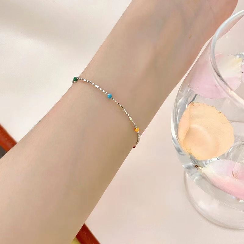 Zarte Mehrfarbige Perlenkette Armband Brehn