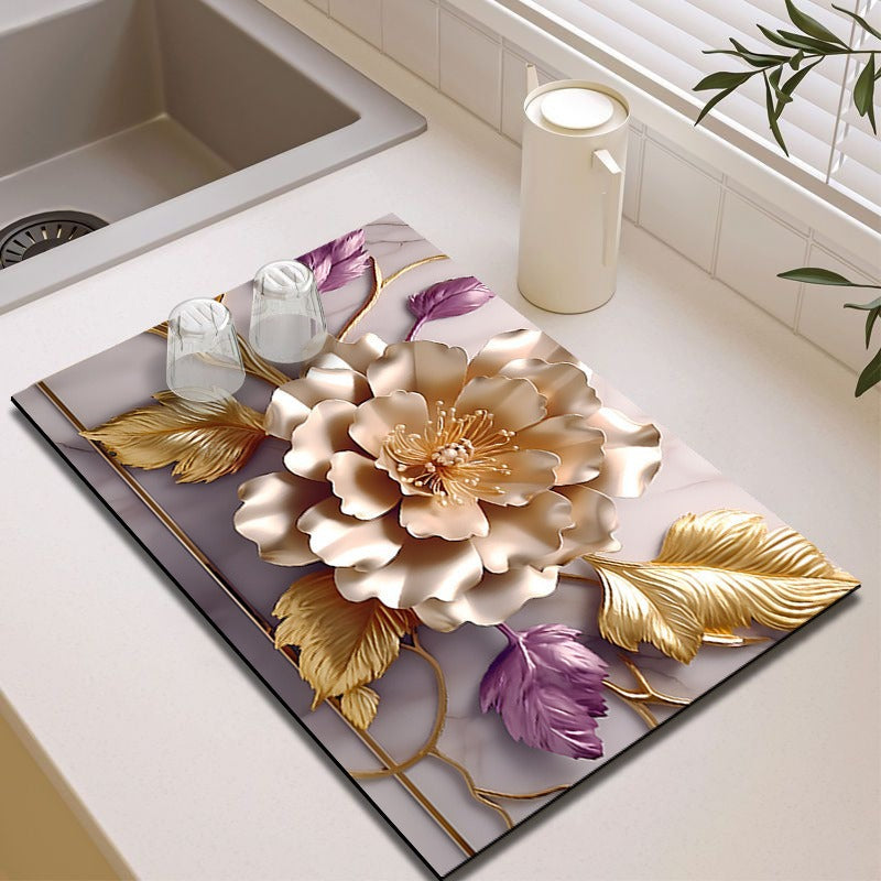 Elegante Blumenmuster Küchenmatte