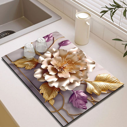 Elegante Blumenmuster Küchenmatte