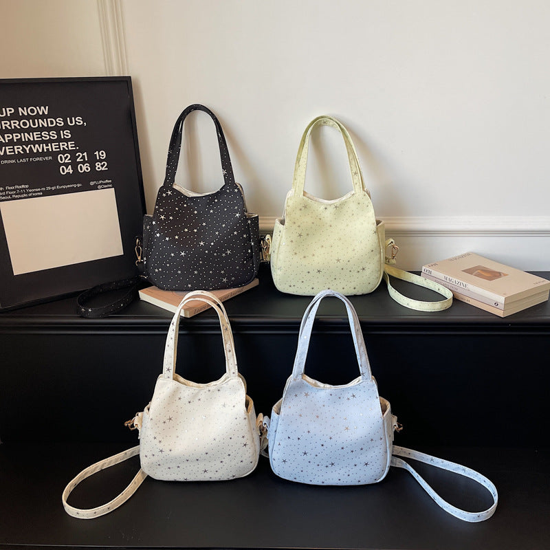 WoStar-Mustered Canvas Hobo Tasche Brehn