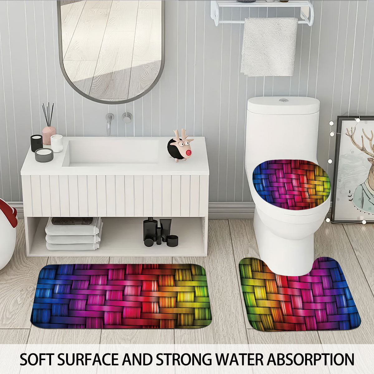 Digital Cube Muster Badezimmer Set Brehn